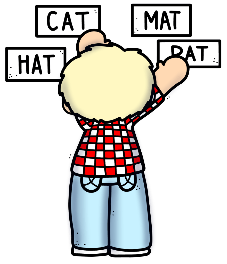 Child practicing vocabulary